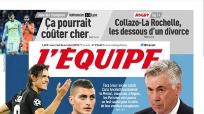 EDICOLA - L'Equipe suona la carica Psg contro Ancelotti