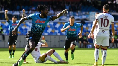 Napoli, Anguissa da record: doppietta nei primi 15', non accadeva dal 1994