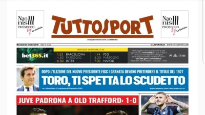 EDICOLA - Ecco le prime di oggi: spazio alla Champions!