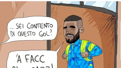 FOTO - L'esilarante vignetta di Danilo Pergamo dopo il goal di Insigne