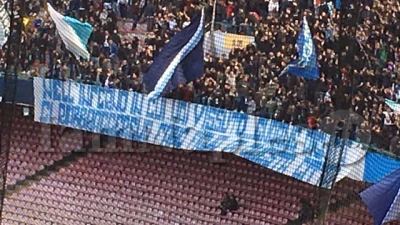 FOTO – Curva A, striscione per Quagliarella: “Ci riabbracceremo, Fabio figlio di questa città”