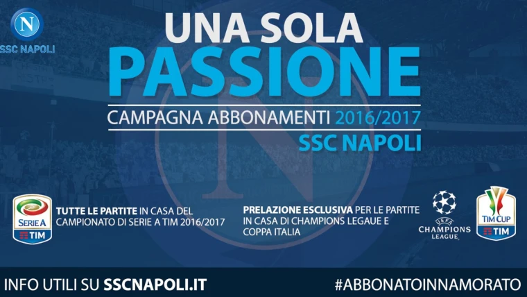 Napoli, al via la Campagna Abbonamenti per la stagione 2016-2017