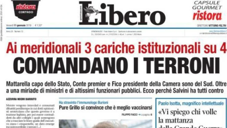Libero, il direttore: "Comandano i Terroni è una provocazione. Napoli odiata? L'Inter vive con orgoglio questo titolo!"