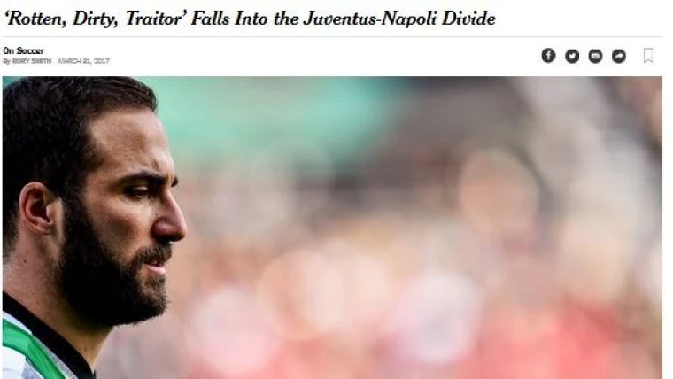 NY Times: "Higuain non sarà trattato come un eroe compianto, nemmeno come un figliol prodigo"