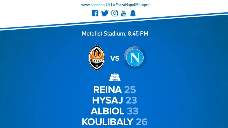 Shakhtar-Napoli: la formazione ufficiale!