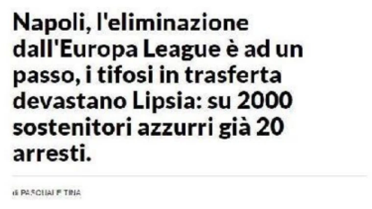 FAKE NEWS - Tifosi del Napoli devastano Lipsia: condivisioni virali, ma è tutto falso